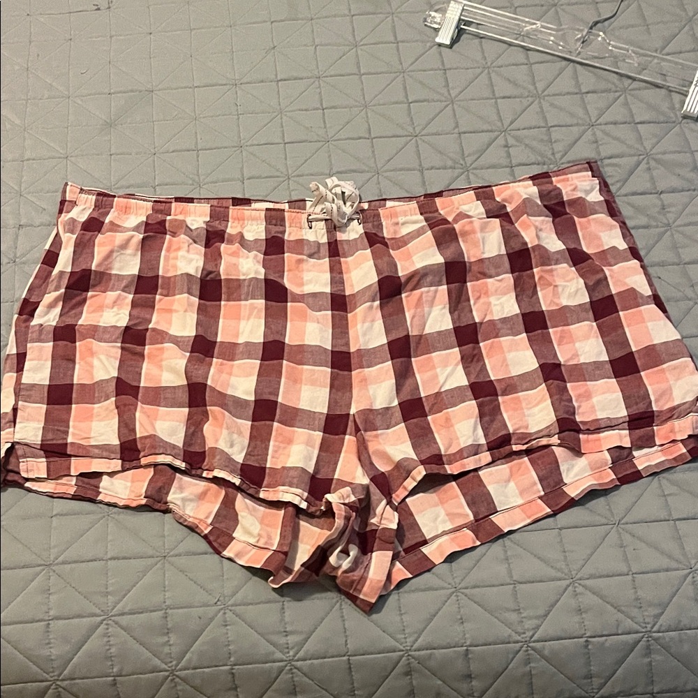 Old Navy Plaid Shorts in Maroon, White and Pink